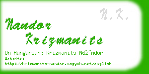 nandor krizmanits business card